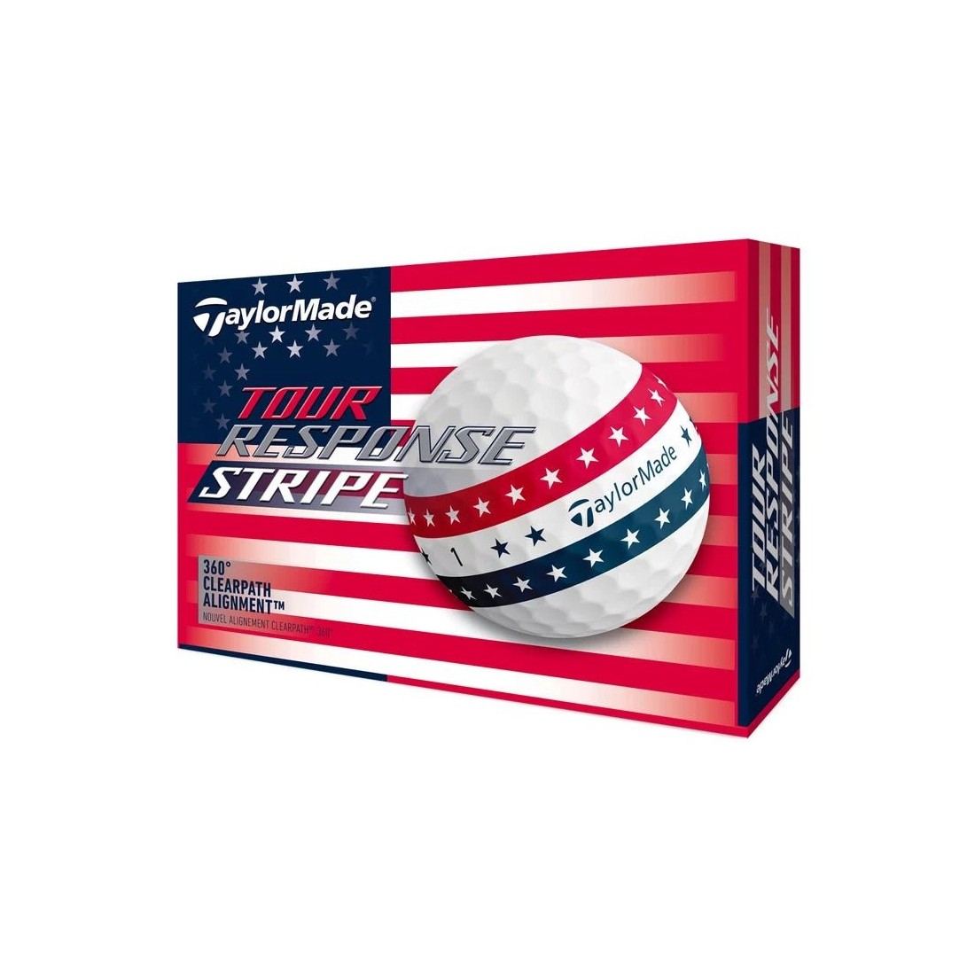 Taylormade balles Tour Response Stripe USA boite avant