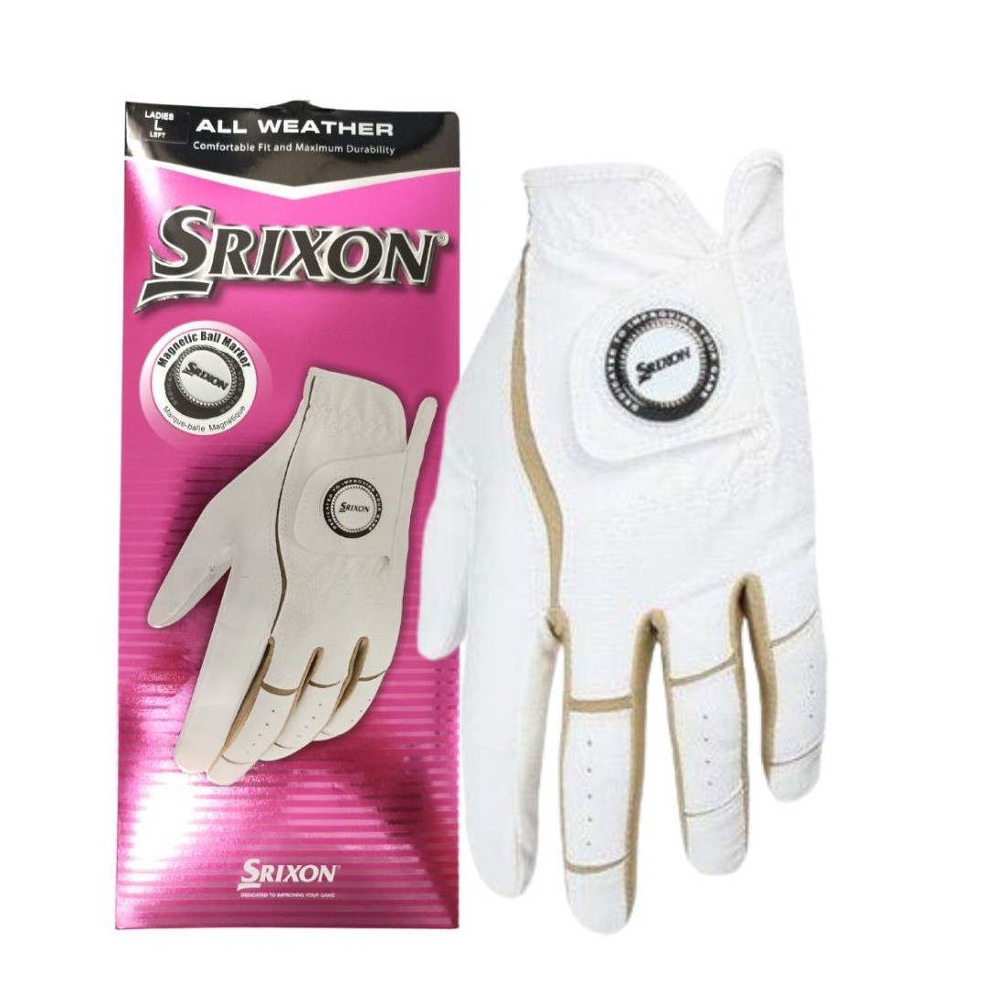 Srixon gants AllWeather Lady Marker Blanc pour droitière + boite