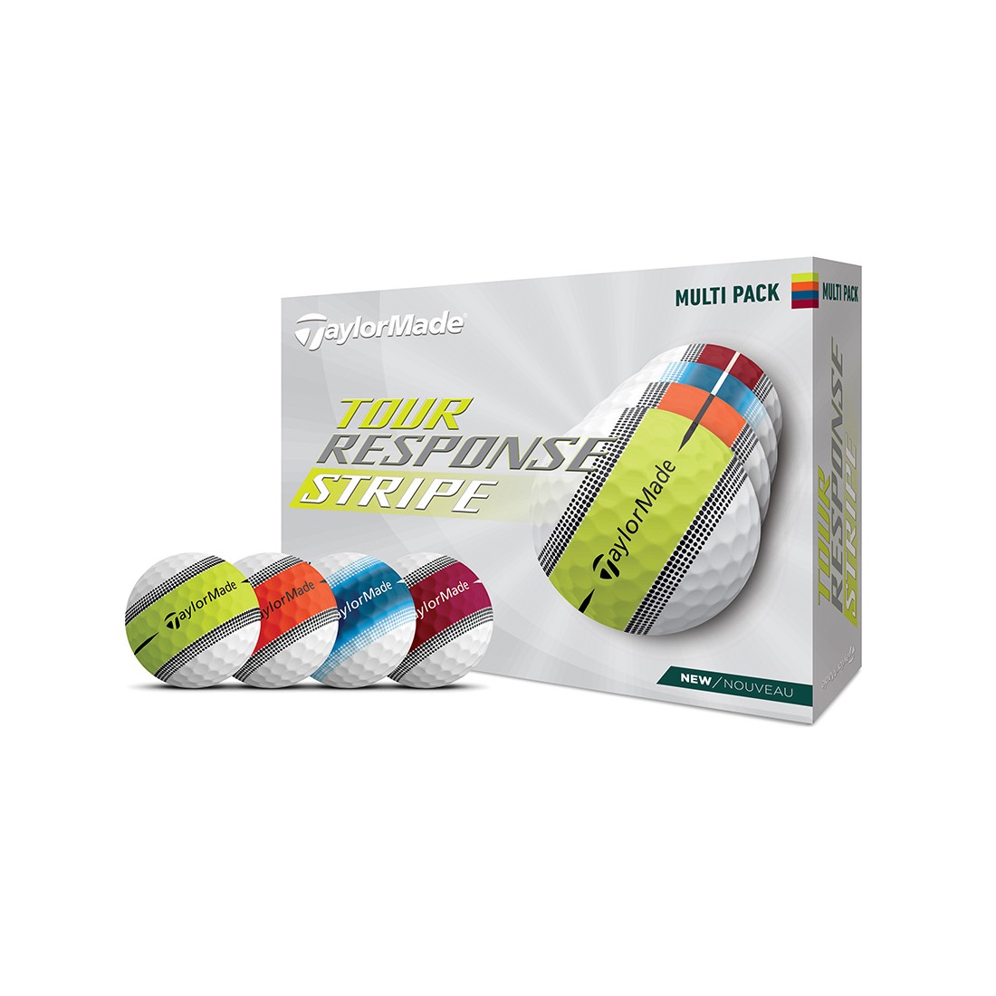 Taylormade balles Tour Response Stripe Multipack boite avant