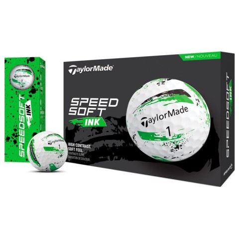 Taylormade balles SpeedSoft Ink Verte vue boites