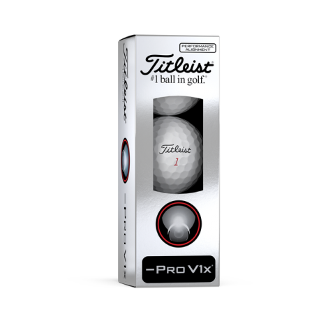 Titleist balles Pro V1X Left Dash blanches / Alignement Performance boite de 3