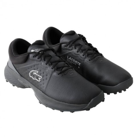 Lacoste chaussures Golf Point 224 Black / Dark Grey vue de coté paire