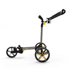 Powakaddy chariot manuel  DLX FF Gunmetal/Yellow vue de coté