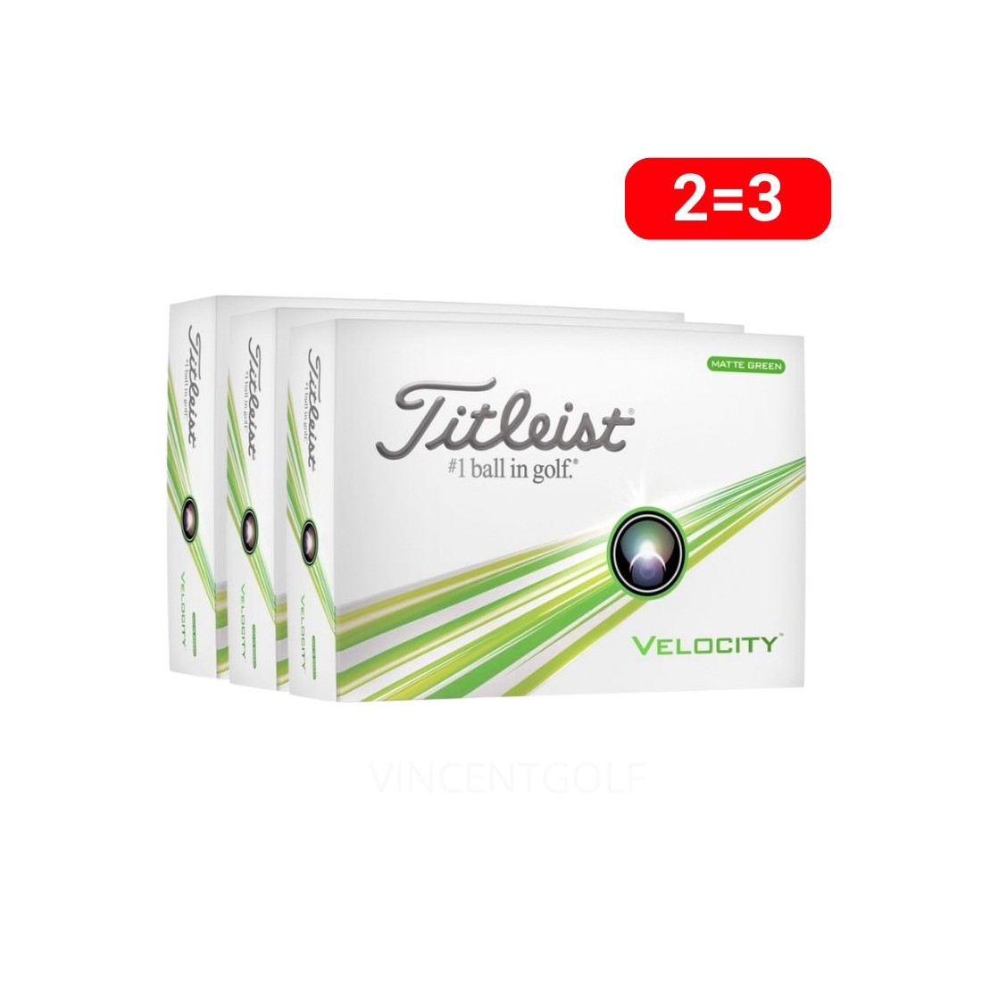 3 douzaines Titleist balles Velocity vertes 2024 vue principale