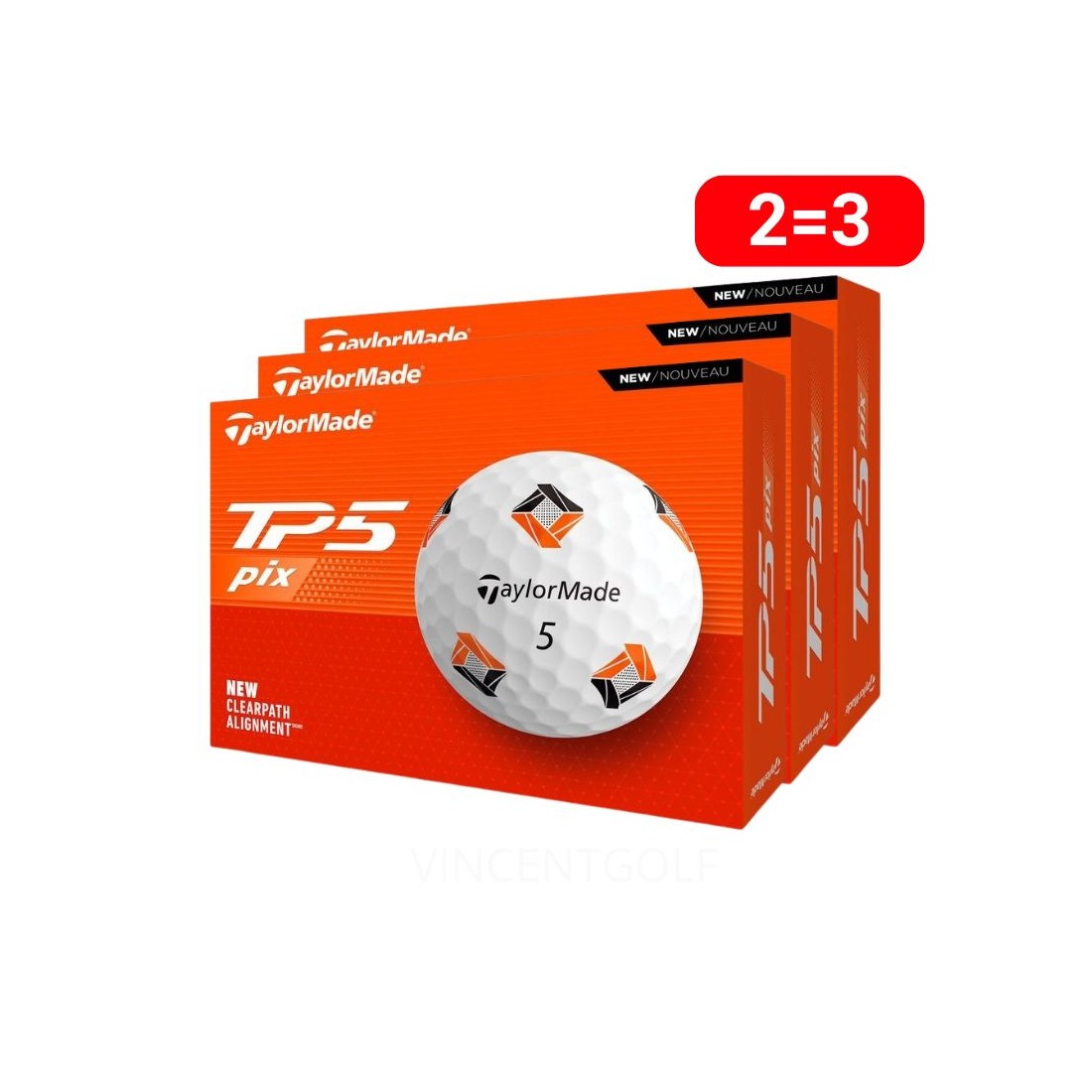 3 Douzaines balles Taylormade TP5 Pix vue principale