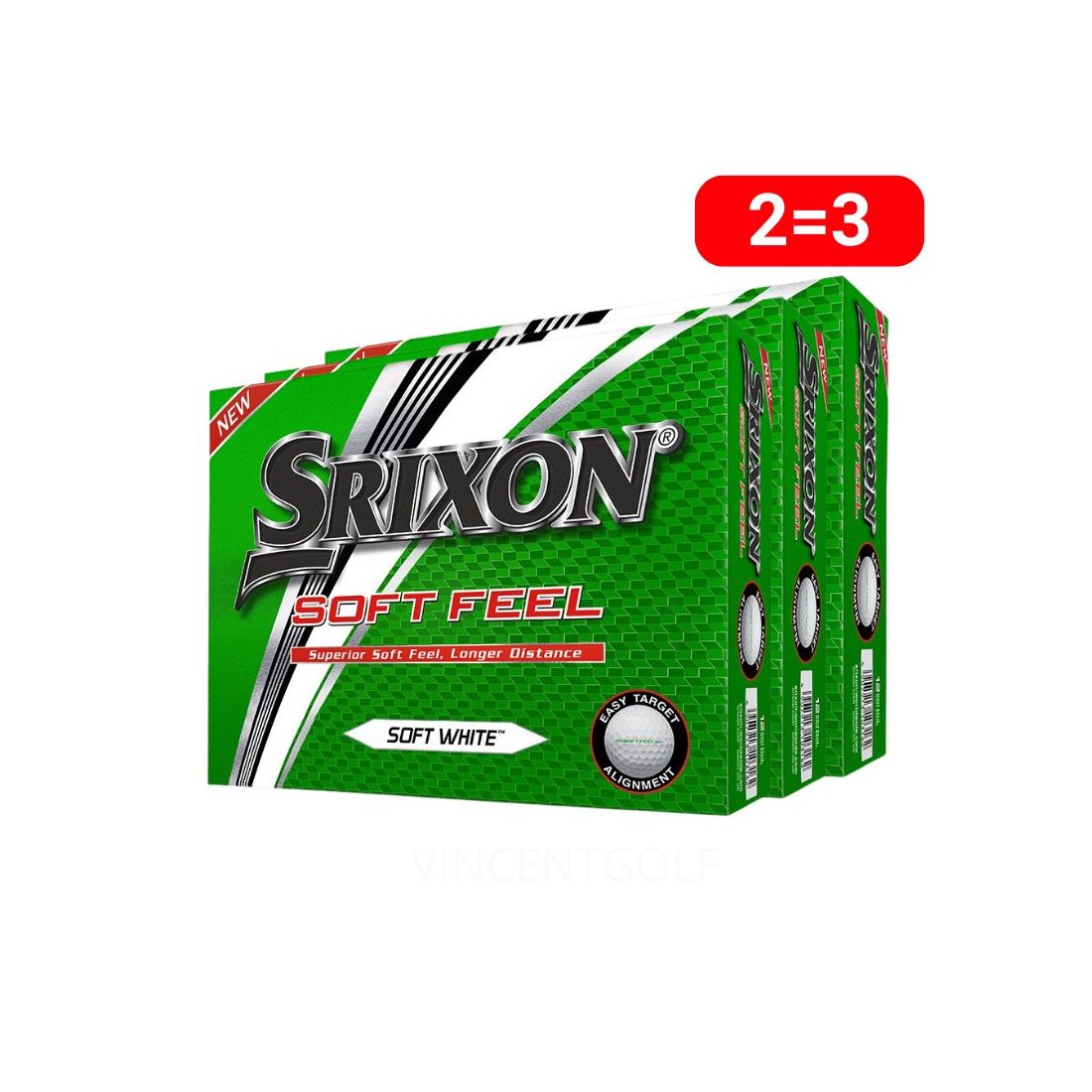 3 douzaines balles Srixon Soft feel trois boites