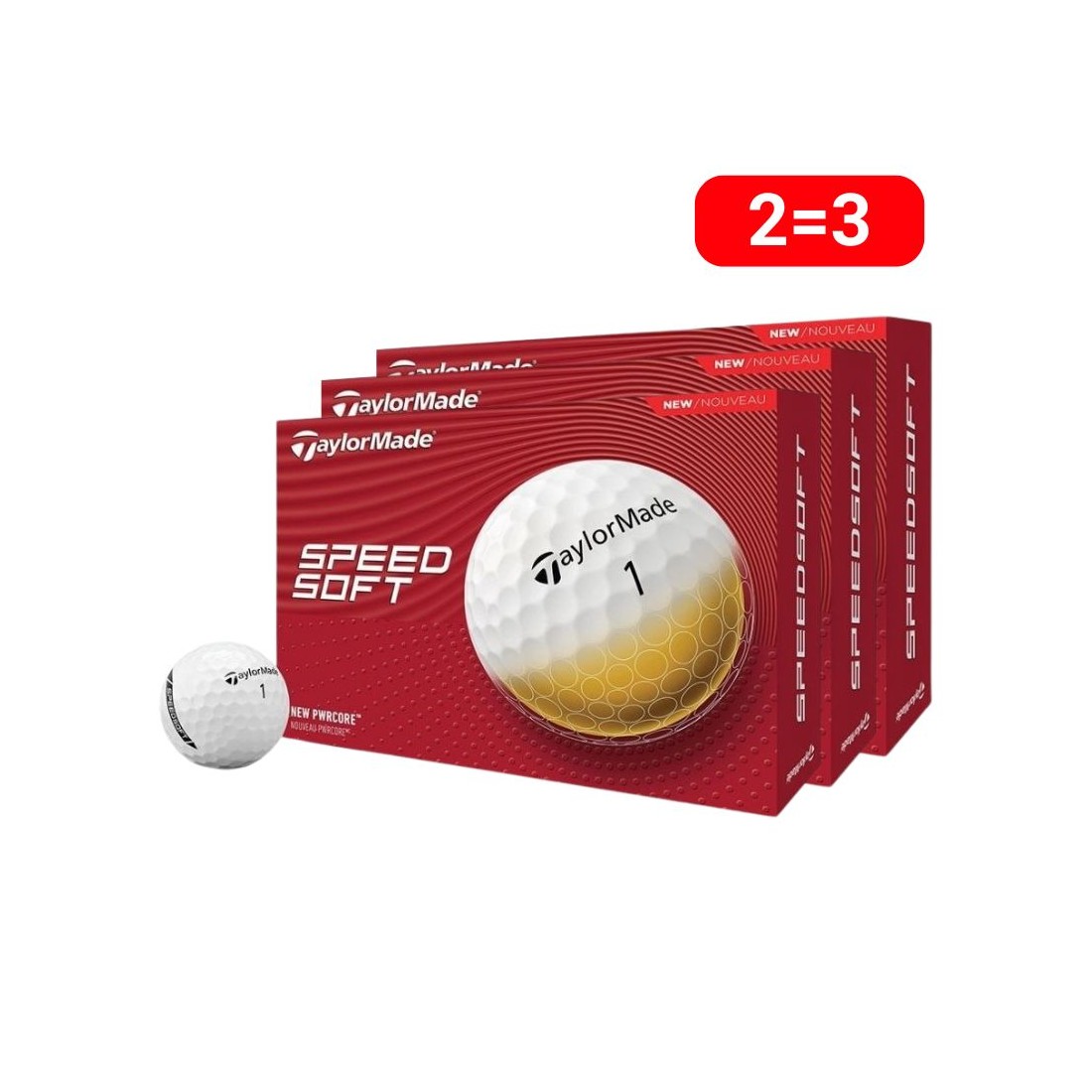 3 douzaines balles de golf Taylormade SpeedSoft White