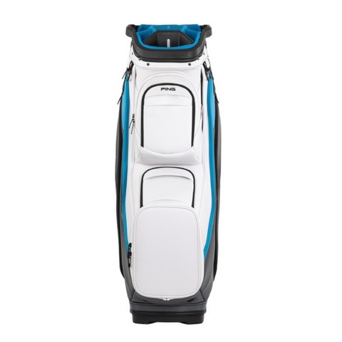 PING sac chariot DLX Blanc/bleu vue de face