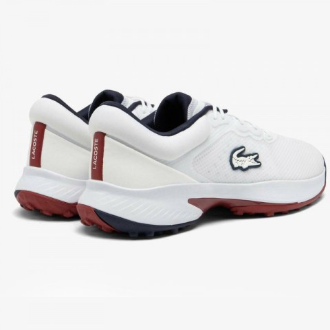 Lacoste chaussures Golf Point 124 White/Navy/Red vue paire talon