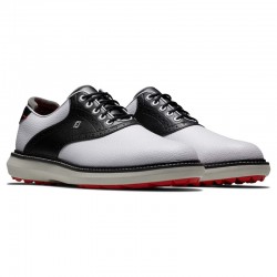 Footjoy chaussures Traditions SL White/Black/Grey Wide vue paire