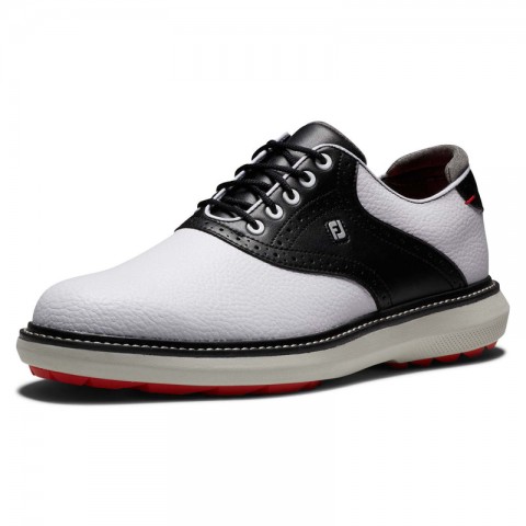 Footjoy chaussures Traditions SL White/Black/Grey Wide vue 3/4