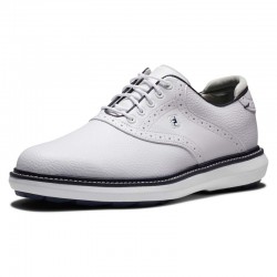 Footjoy chaussures Traditions SL White/Navy Wide vue 3/4